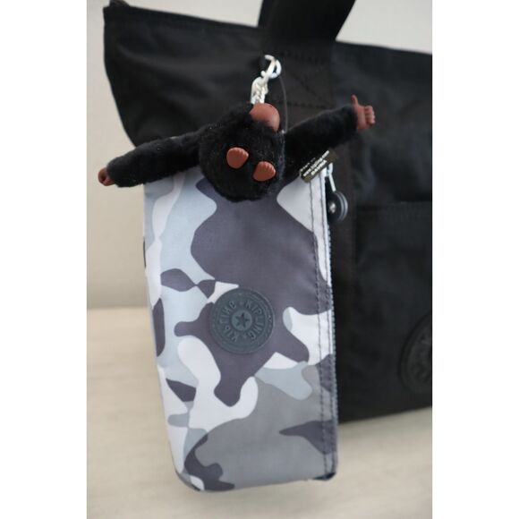 Kipling KIB9Z7-5EV Women's O/S Black/Camo Gray Era M Set Tote Bag w/Pouch - Picture 5 of 16